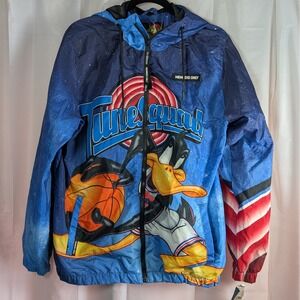 Members Only Space Jam Tune Squad Windbreaker Jacket Blue Daffy Duck Bugs Bunny